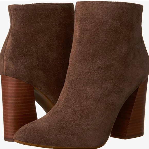 Kenneth Cole New York Gladis Genuine Leather Suede Ankle Boot Walnut Taupe (6) - Picture 1 of 15
